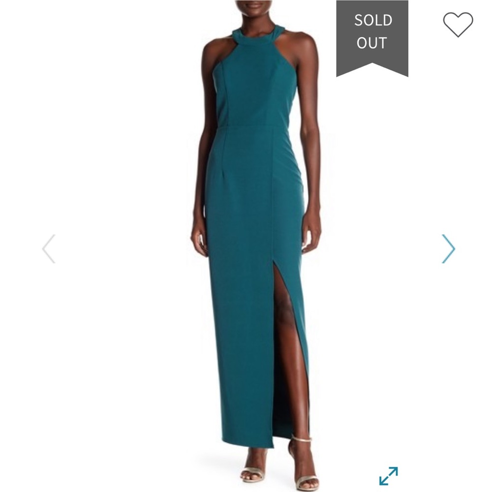 Lumier high neck cutout dress size XS EMERALD CLR